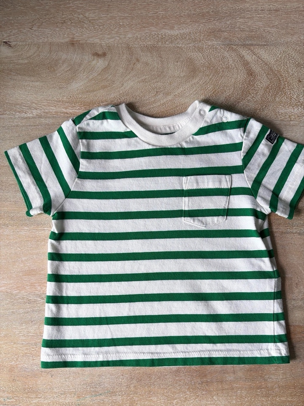 Polo by Ralph Lauren Green & White Striped Short Sleeve Tee